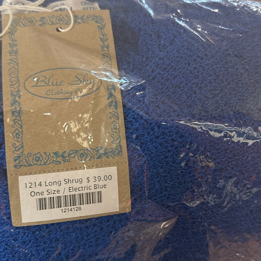 NWT Blue Sky long shrug